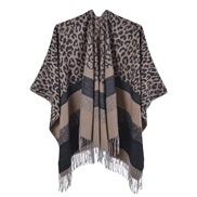 (130*150CM)( leopard print black )lady Winter scarf shawl occidental style fashion leopard tassel head imitate sheep ve