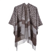 (130*150CM)( leopard print Brown)lady Winter scarf shawl occidental style fashion leopard tassel head imitate sheep vel