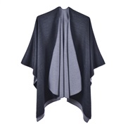 ( Black grey )occidental style lady spring autumn warm fashion shawl Double surface imitate sheep velvet slit wind