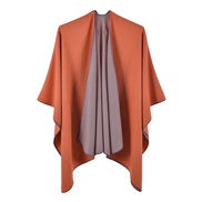 (130*150CM)( orange)occidental style lady spring autumn warm fashion shawl Double surface imitate sheep velvet slit wind