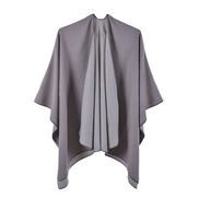 (130*150CM)( Light gray)occidental style lady spring autumn warm fashion shawl Double surface imitate sheep velvet slit