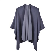 (130*150CM)( Dark grey)occidental style lady spring autumn warm fashion shawl Double surface imitate sheep velvet slit 