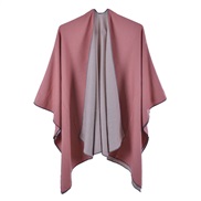 (130*150CM)( Pink)occidental style lady spring autumn warm fashion shawl Double surface imitate sheep velvet slit wind