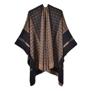 ( Brown)occidental style retro woman shawl grid imitate sheep velvet shawl brief warm wind