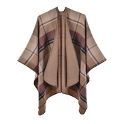 (135-175CM)( khaki purple )lady tassel grid shawl Nation wind Autumn and Winter new big travel thick scarf