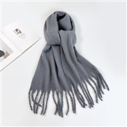 (40*210cm)(HM   gray)pure color mohair scarf woman Winter all-Purpose high color Collar occidental style multicolor lon