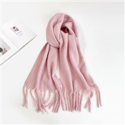 (40*210cm)(HM   pink)pure color mohair scarf woman Winter all-Purpose high color Collar occidental style multicolor lon