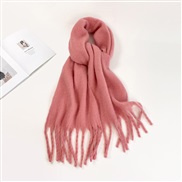 (40*210cm)(HM   Pink)pure color mohair scarf woman Winter all-Purpose high color Collar occidental style multicolor lon