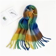 (40*210cm)(HM   Green blue)pure color mohair scarf woman Winter all-Purpose high color Collar occidental style multicol
