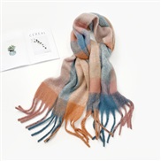 (40*210cm)(HM   purple  pink)pure color mohair scarf woman Winter all-Purpose high color Collar occidental style multic