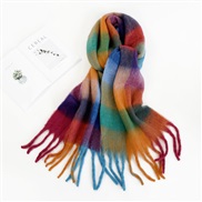 (40*210cm)(HM   red  blue )pure color mohair scarf woman Winter all-Purpose high color Collar occidental style multicol