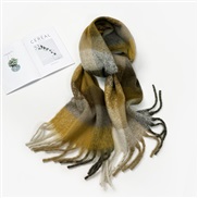 (40*210cm)(HM  )pure color mohair scarf woman Winter all-Purpose high color Collar occidental style multicolor long sha