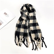 (40*210cm)(HM  black and white)pure color mohair scarf woman Winter all-Purpose high color Collar occidental style mult