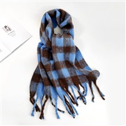 (40*210cm)(HM   blue)pure color mohair scarf woman Winter all-Purpose high color Collar occidental style multicolor lon