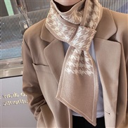 (12*125cm)(ZC   khaki)Autumn and Winter scarf woman Korea samll houndstooth Collar samll long knitting samll scarf