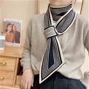 (12*125cm)(ZC   white)Autumn and Winter scarf woman Korea samll houndstooth Collar samll long knitting samll scarf