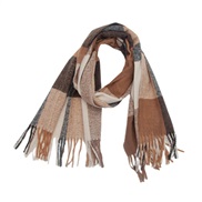 (185x60+10x2cm)(  Brown)grid scarf autumn Winter thick tassel Collar rainbow scarf shawl