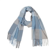 (185x60+10x2cm)(  blue)grid scarf autumn Winter thick tassel Collar rainbow scarf shawl