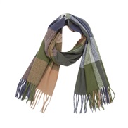 (185x60+10x2cm)(  green)grid scarf autumn Winter thick tassel Collar rainbow scarf shawl