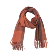 (185x60+10x2cm)(  hide powder )grid scarf autumn Winter thick tassel Collar rainbow scarf shawl
