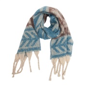 (185x40+15x2cm)(   blue purple) style shawl occidental style autumn Winter thick circle circle tassel leaves scarf