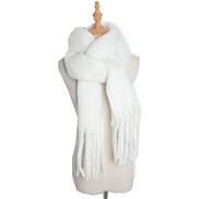 (215cm)( white)occidental style autumn Winter woman shawl long tassel color thick pure color scarf