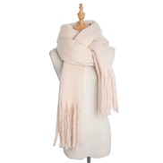 (215cm)( apricot)occidental style autumn Winter woman shawl long tassel color thick pure color scarf