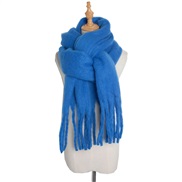 (215cm)( sapphire blue )occidental style autumn Winter woman shawl long tassel color thick pure color scarf