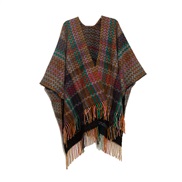 (  black)belt sleeves sleeves shawl occidental style spring autumn Winter travel ethnic style tassel slit shawl