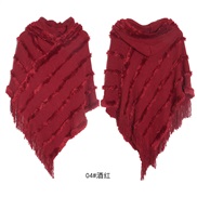 (60-80cm)(   Red wine)cloak occidental style autumn Winter shawl woman pure color hooded sweater knitting hedging shawl