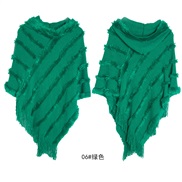 (60-80cm)(  l green)cloak occidental style autumn Winter shawl woman pure color hooded sweater knitting hedging shawl