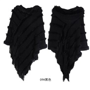 (60-80cm)(   black)cloak occidental style autumn Winter shawl woman pure color hooded sweater knitting hedging shawl