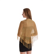 (175cm)(Gold)summer shawl tassel Clothing fitting girl student lady triangle scarf