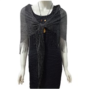 (175cm)( black)summer shawl tassel Clothing fitting girl student lady triangle scarf