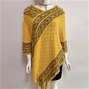(Free Size )( yellow)occidental style women dress autumn Winter wind v-neck tassel rainbow sweater woman