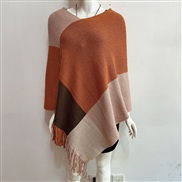 (Free Size )( Pink)occidental style women dress autumn Winter wind v-neck tassel rainbow sweater woman