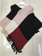 (Free Size )( black  Pink)occidental style women dress autumn Winter wind v-neck tassel rainbow sweater woman