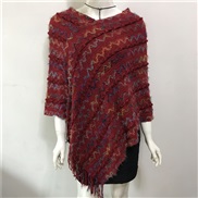 (Free Size )( Color Red wine)occidental style women dress autumn Winter wind v-neck tassel rainbow sweater woman