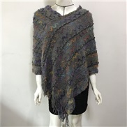 (Free Size )( Color gray)occidental style women dress autumn Winter wind v-neck tassel rainbow sweater woman