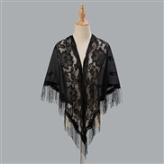 (  black) hollow color draughty tassel triangle shawl woman  head fashion scarf