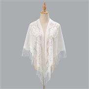 (180cm)(  white) hollow color draughty tassel triangle shawl woman  head fashion scarf