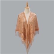 (180cm)(  camel) hollow color draughty tassel triangle shawl woman  head fashion scarf