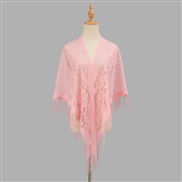 (180cm)(  Pink) hollow color draughty tassel triangle shawl woman  head fashion scarf