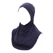 (Free Size )(  Navy blue) big hedging cotton bottoming  pure color soft bottoming head