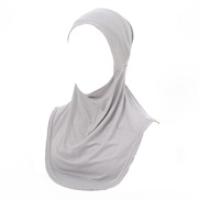 (Free Size )(  Light gray) big hedging cotton bottoming  pure color soft bottoming head