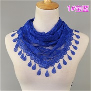 (  sapphire blue )lace color Korea triangle   fashion hollow lady pure color rose triangle scarf