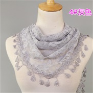 (148-48cm)(  gray)lace color Korea triangle   fashion hollow lady pure color rose triangle scarf