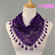 (148-48cm)( purple)lace color Korea triangle   fashion hollow lady pure color rose triangle scarf