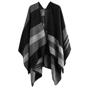 (130X150-500)(  gray) wind Jacquard Autumn and Winter imitate sheep velvet black Double surface slit shawl scarf brief 