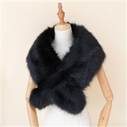 ( black)imitate fox shawl fur collar leather scarf Winter warm velvet Collar occidental style